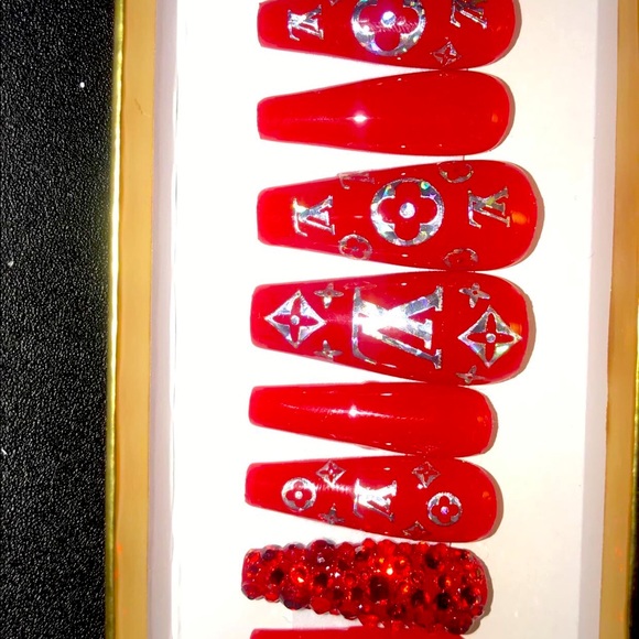 Other - Red crystal Press-on Nails